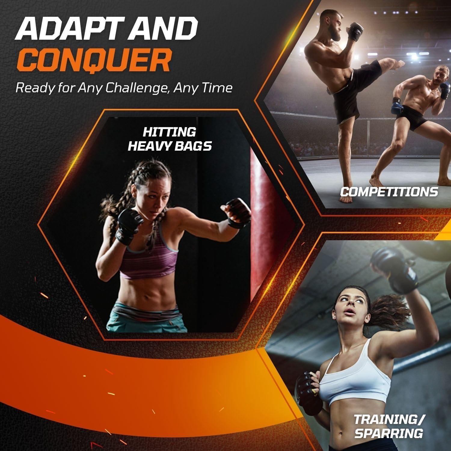 Guantes de MMA Flexzion Sin Dedos para Sparring - Negro