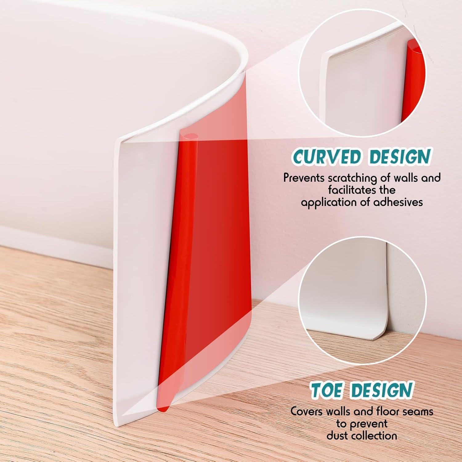 Moldura de Base de Pared Flexible Frienda 10.16 cm x 7.62 m Vinilo Blanco