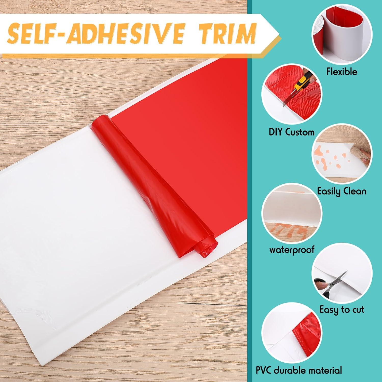 Moldura de Base de Pared Flexible Frienda 10.16 cm x 7.62 m Vinilo Blanco