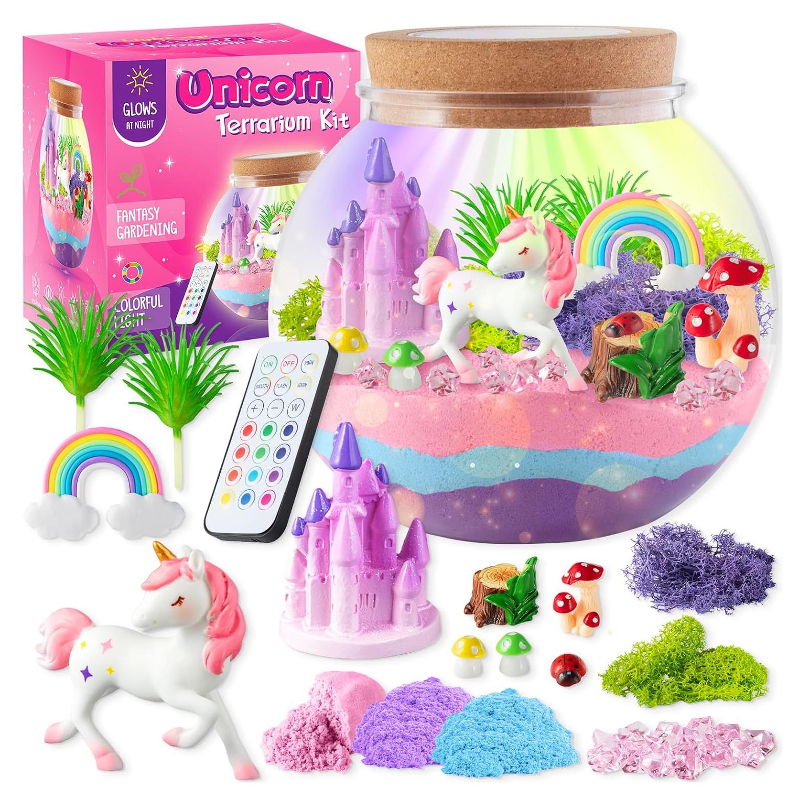 Kit de Terrario Iluminado Unicornio JOYEEMAX para Niñas