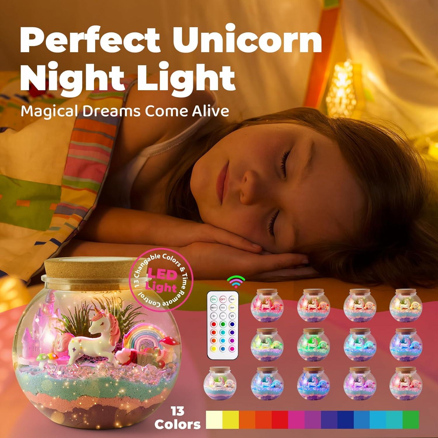 Kit de Terrario Iluminado Unicornio JOYEEMAX para Niñas