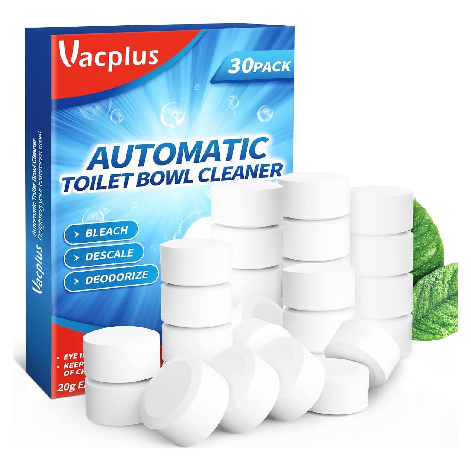 Tabletas Limpiadoras de Inodoro Vacplus 30 Unidades con Blanqueador