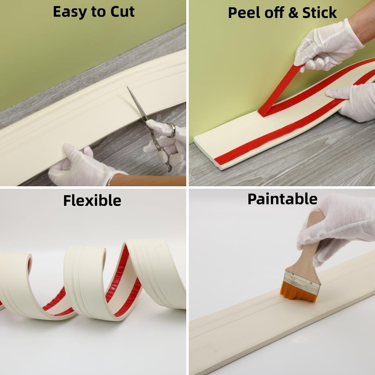Moldura de Zócalo Autoadhesiva Peelsticktrim 3m Beige NBR