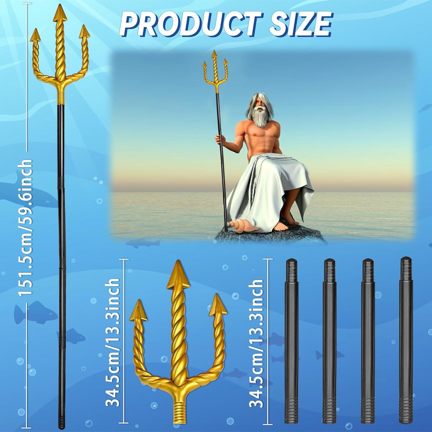 Tridente Dorado de 152.4 cm Amlisia - Accesorio de Disfraz
