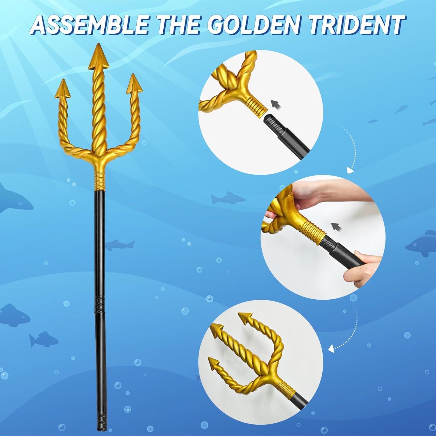 Tridente Dorado de 152.4 cm Amlisia - Accesorio de Disfraz