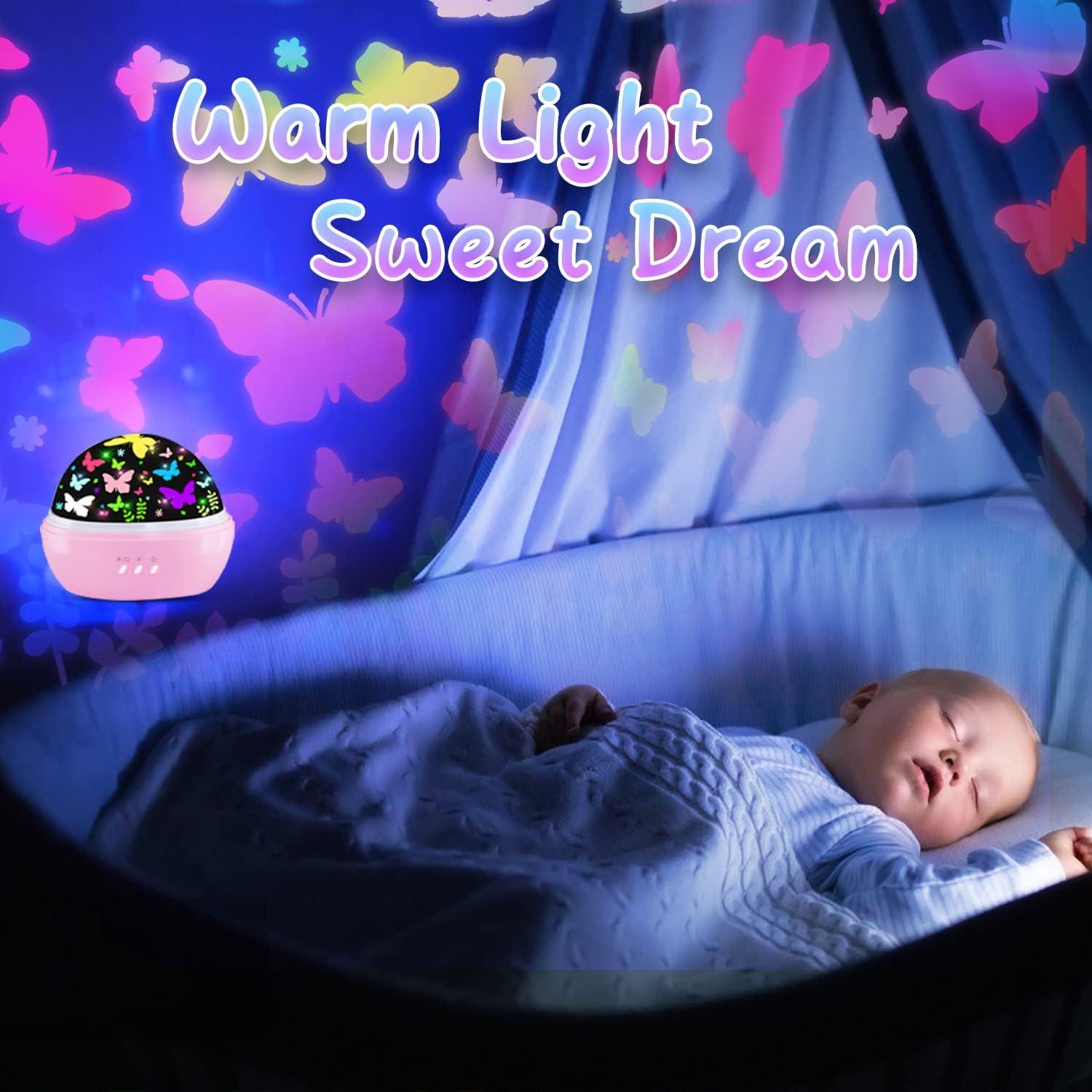 Proyector de Estrellas Mariposa JKGIFTS Luz Nocturna Rosa