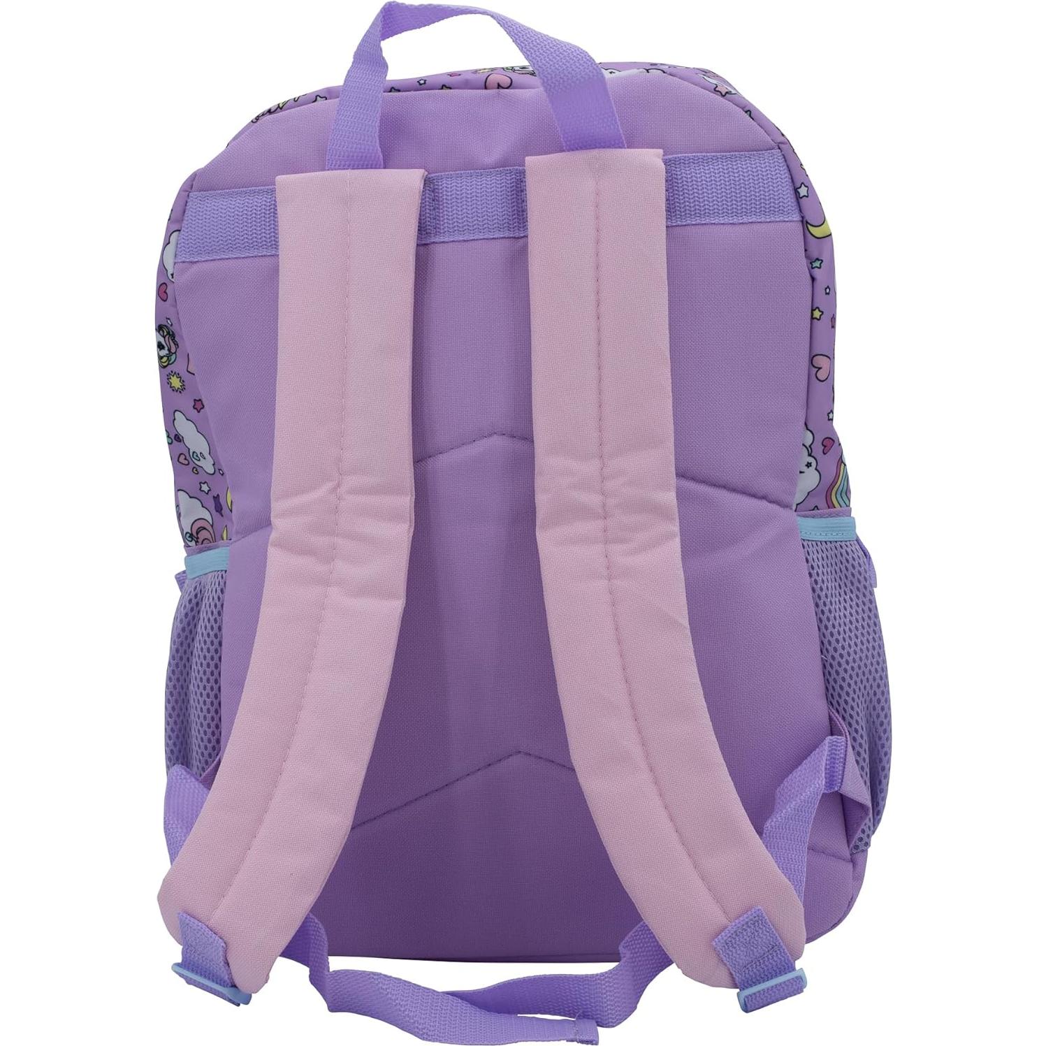 Mochila Escolar MLP 5 Piezas 40.6 cm Morado y Rosa