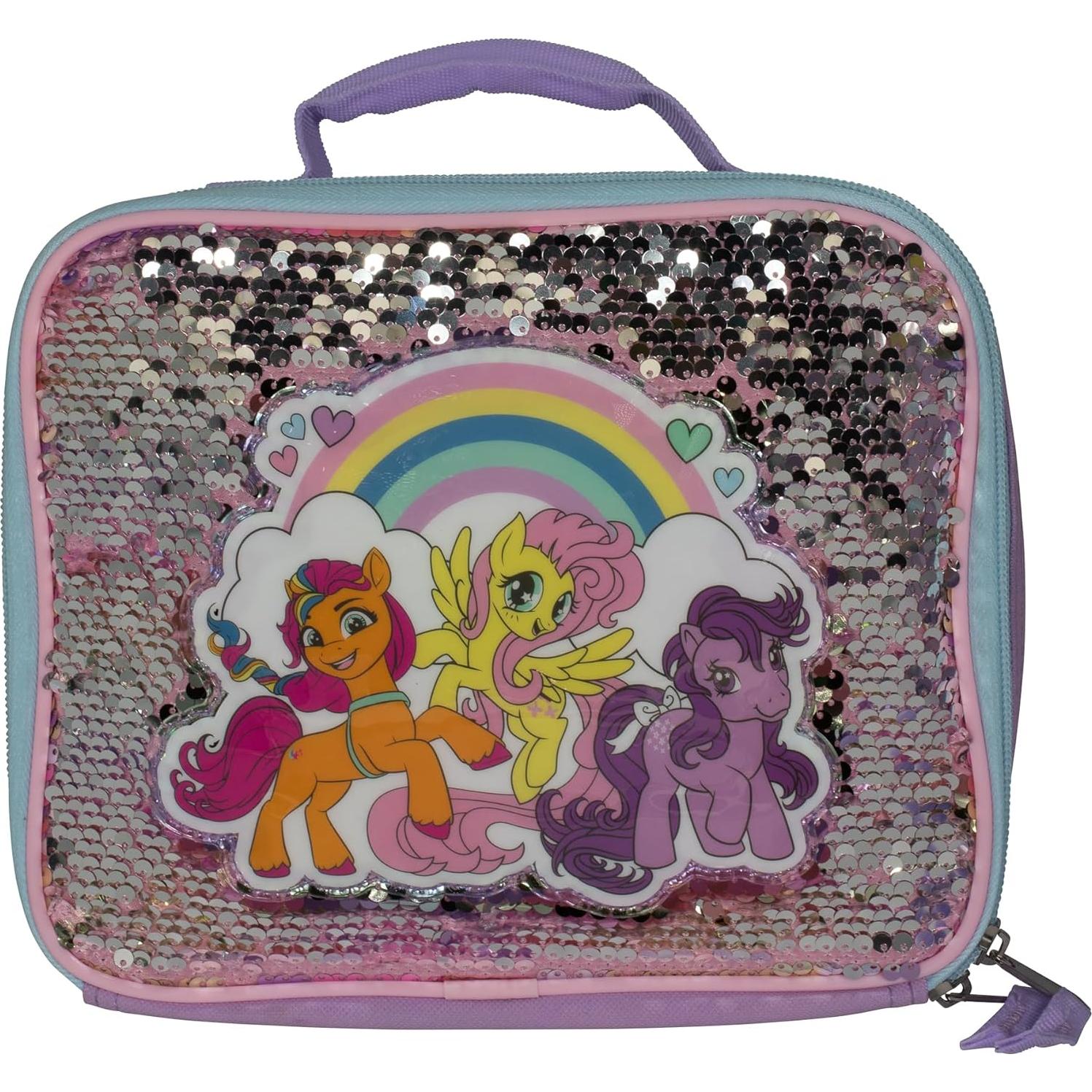 Mochila Escolar MLP 5 Piezas 40.6 cm Morado y Rosa