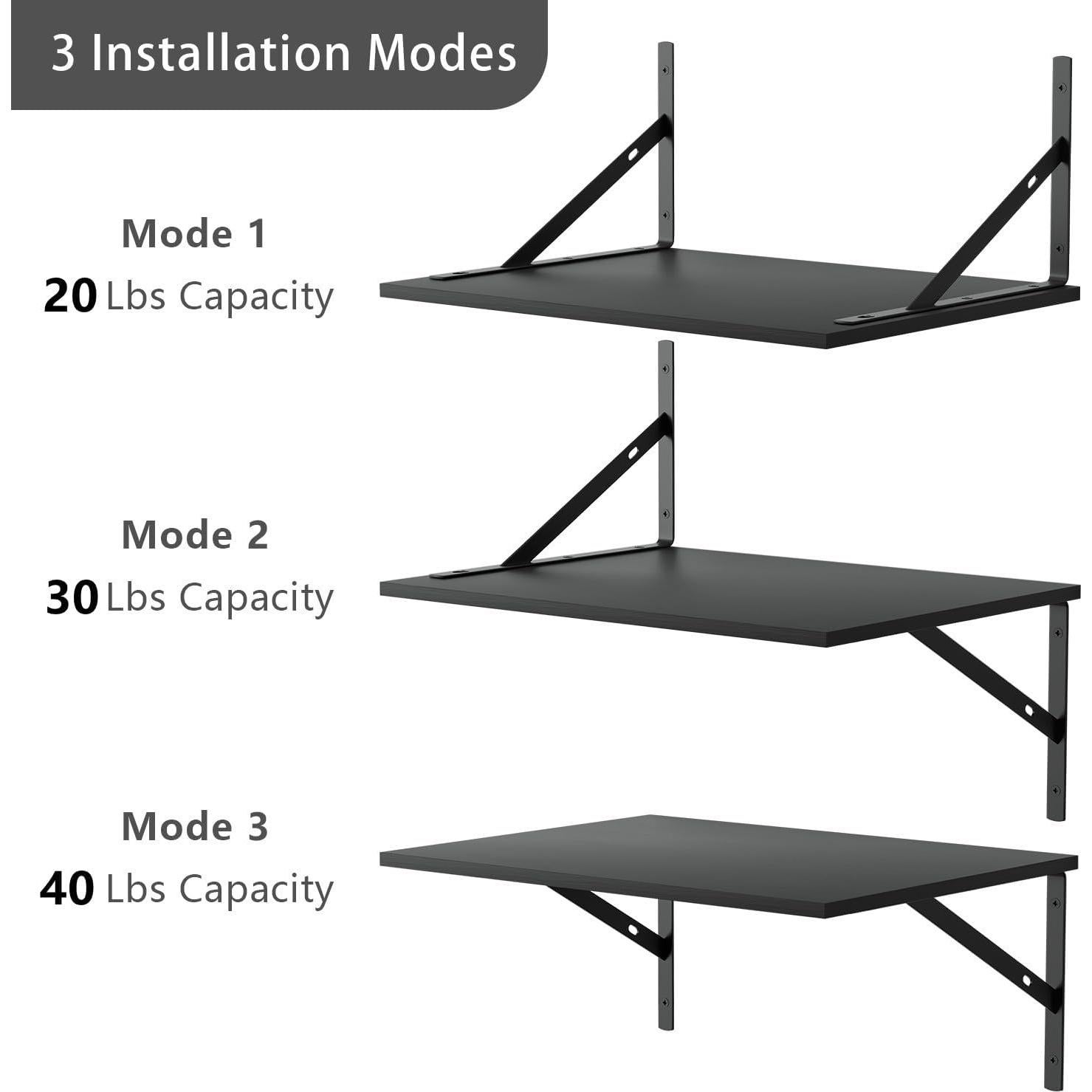 Estantes Flotantes Negros Housiture - 4 Juegos 30.48 cm