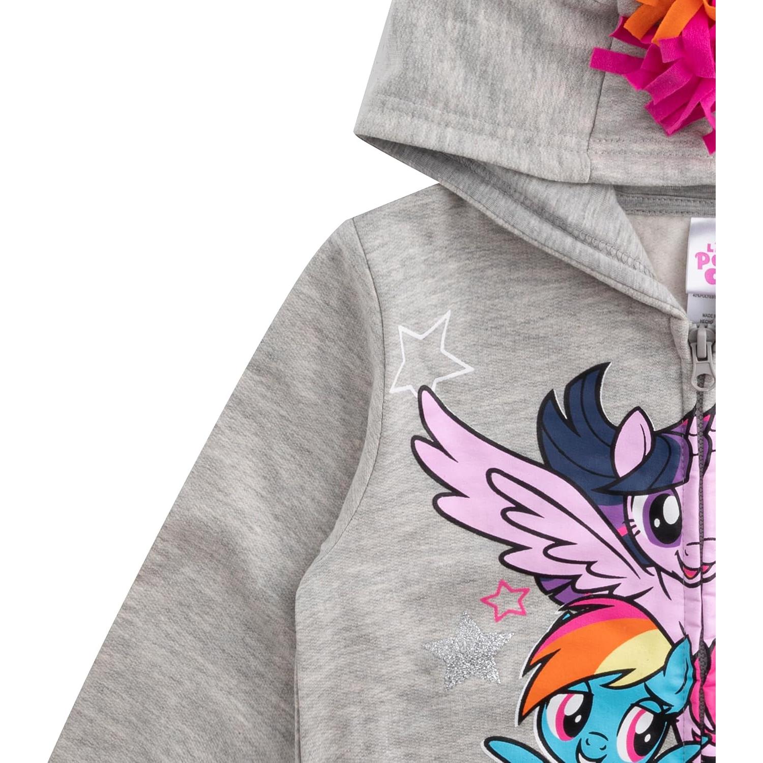 Sudadera Mi Pequeño Pony Gris con Cremallera Niñas 2T a 6X