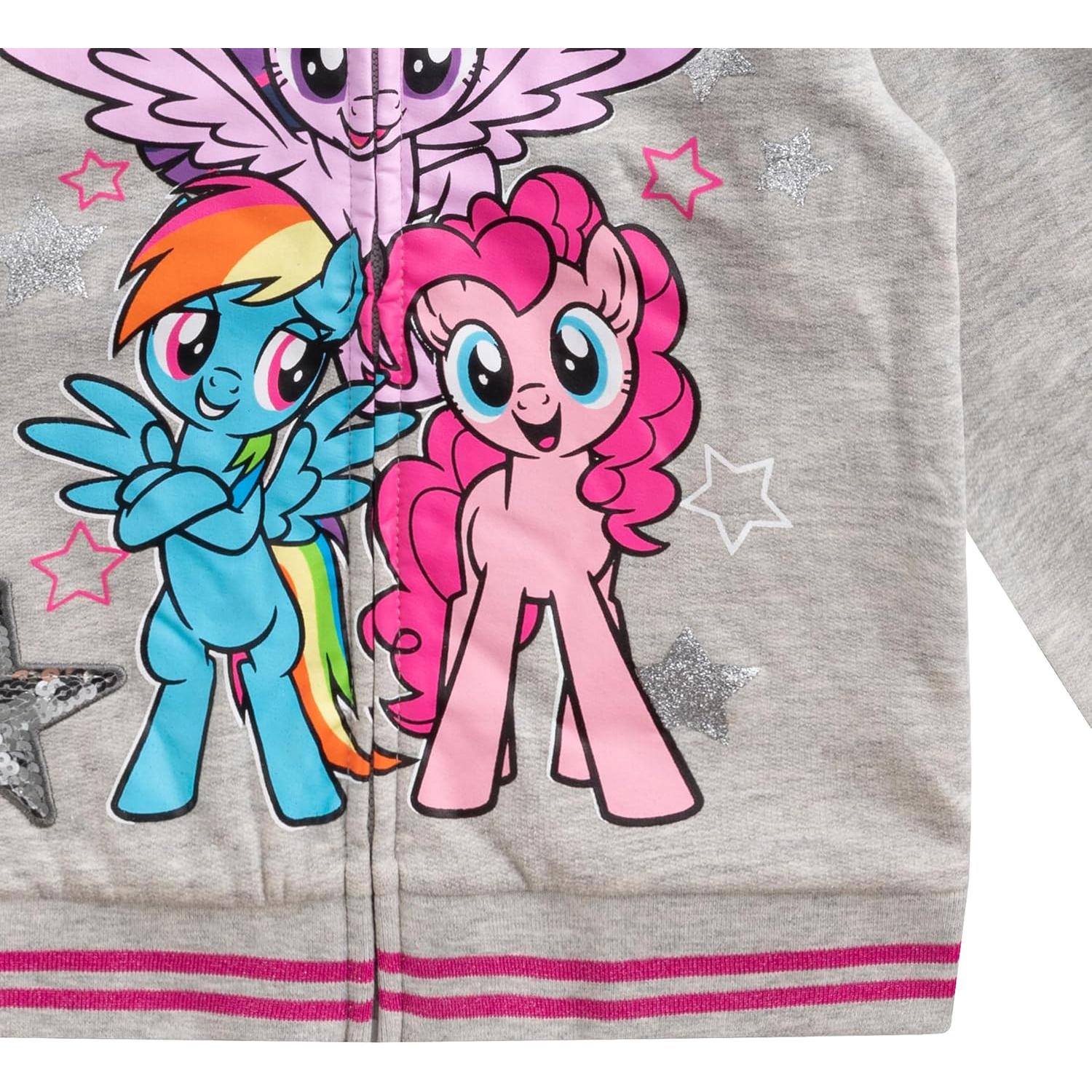 Sudadera Mi Pequeño Pony Gris con Cremallera Niñas 2T a 6X