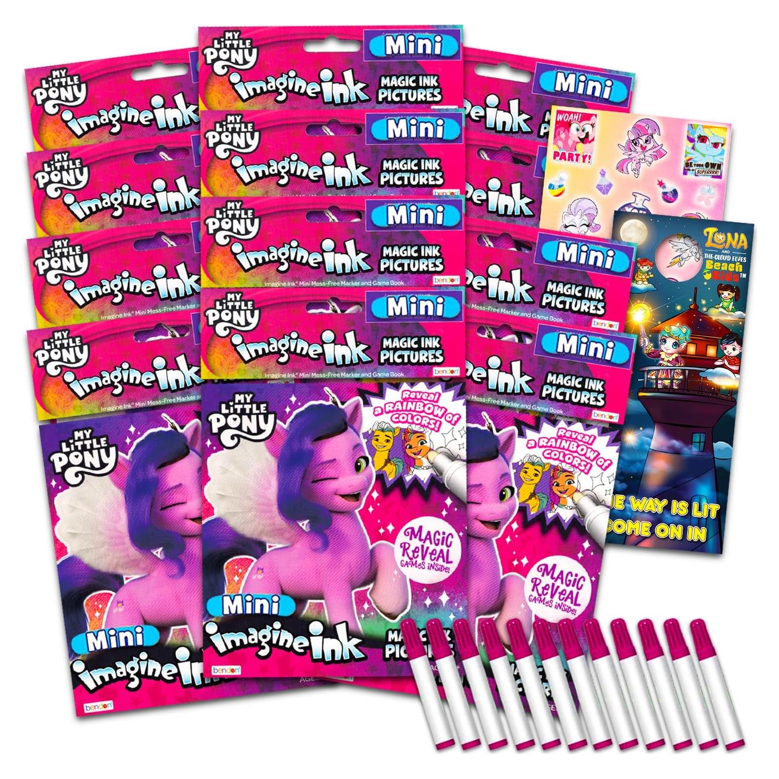 Set de 12 Libros para Colorear MLP con Tinta Mágica