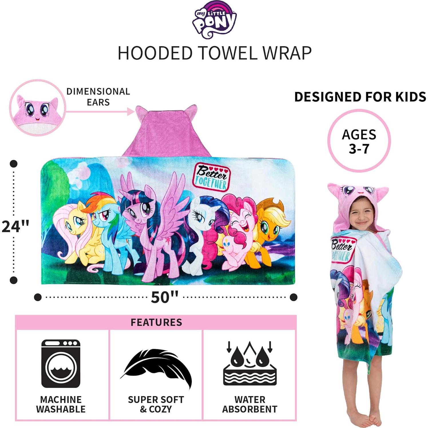 Toalla con Capucha My Little Pony 100% Algodón 61x127 cm