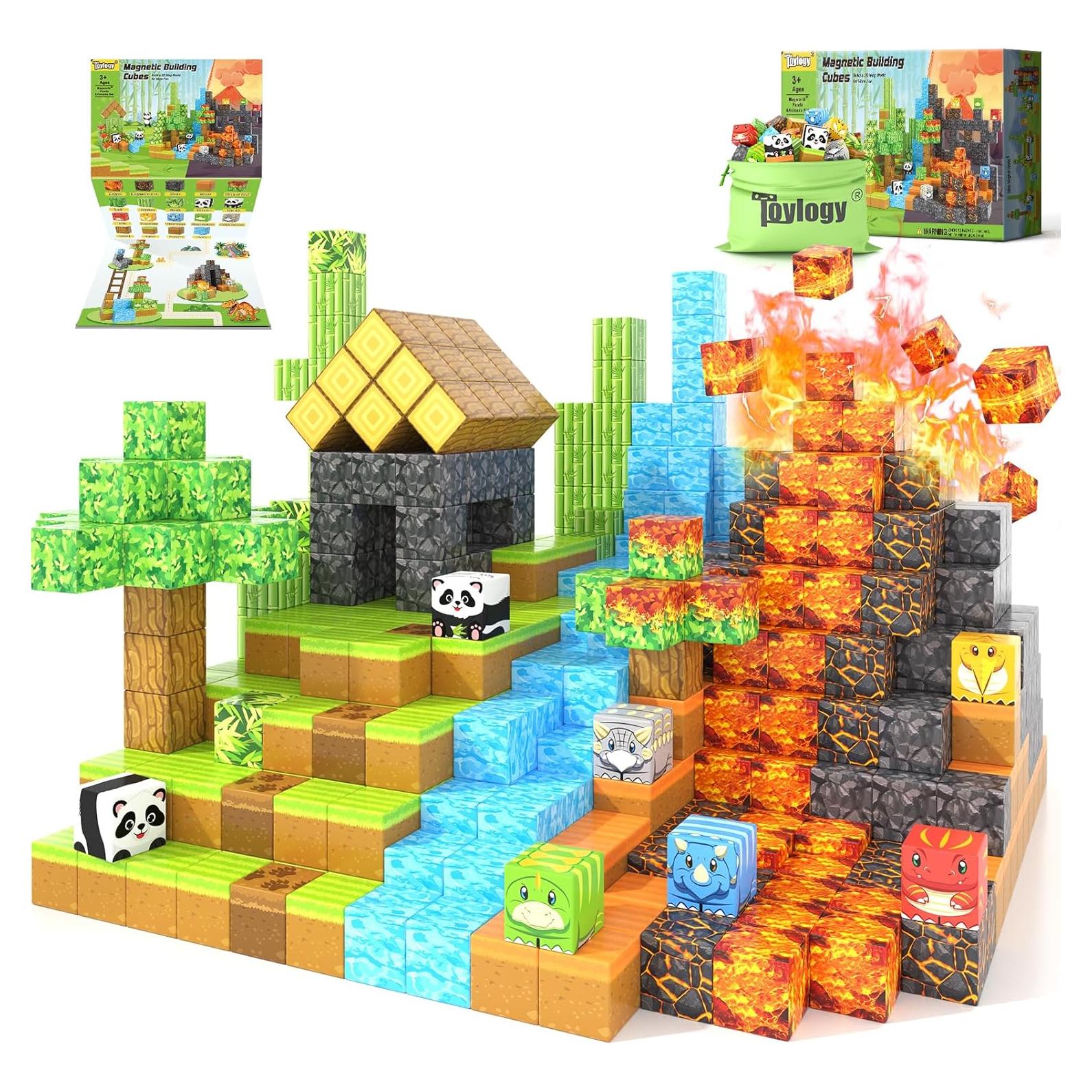 Bloques Magnéticos Toylogy 84 Piezas Dinosaurio Panda Juguetes
