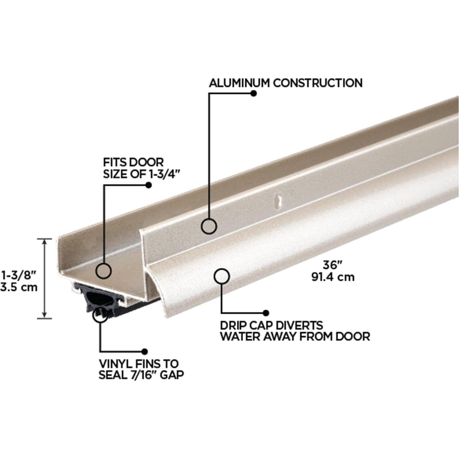 Sello de Puerta Inferior M-D 91.44 cm Aluminio Niquel Satinado