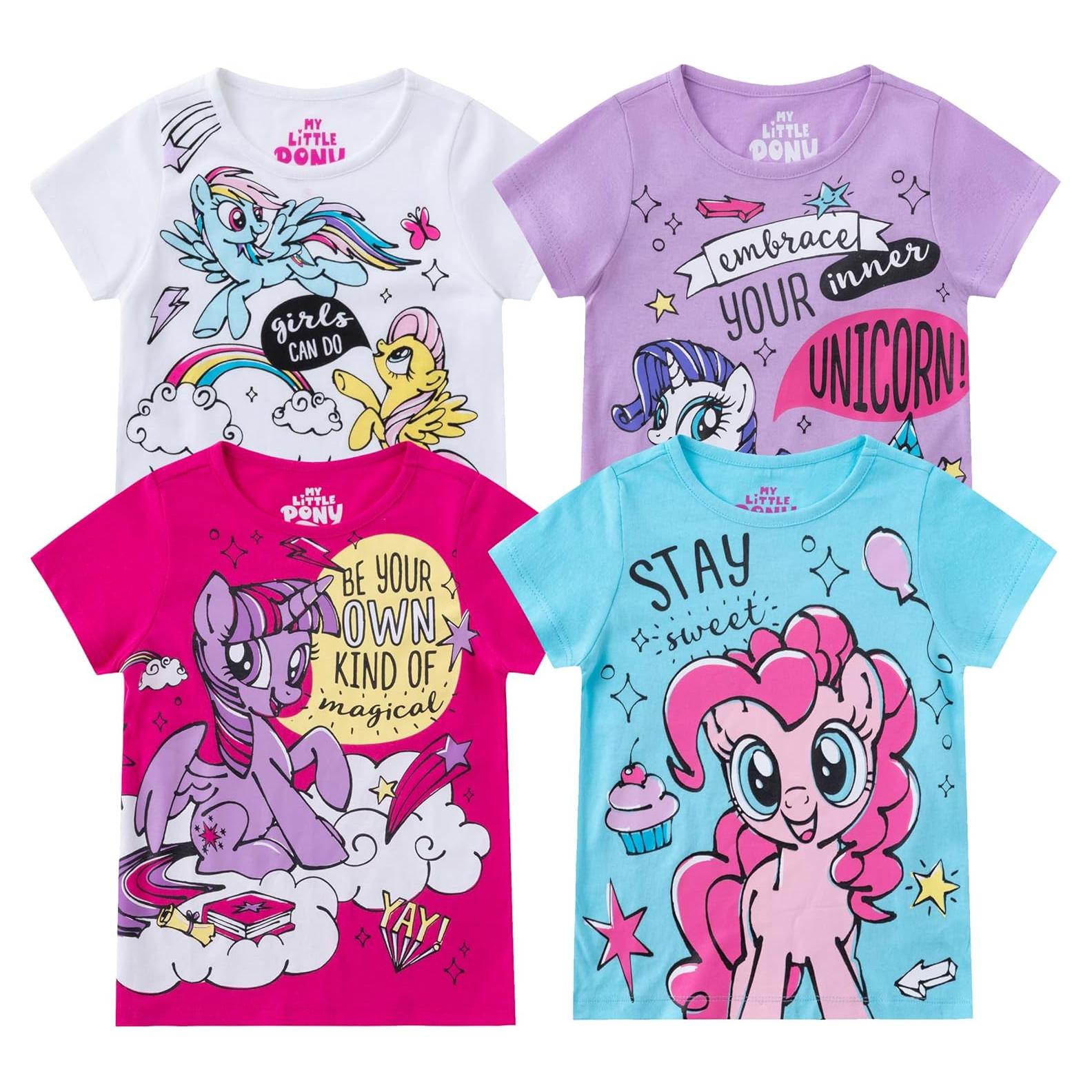 Camisetas de Unicornio Mi Pequeño Pony 4 Piezas Niñas
