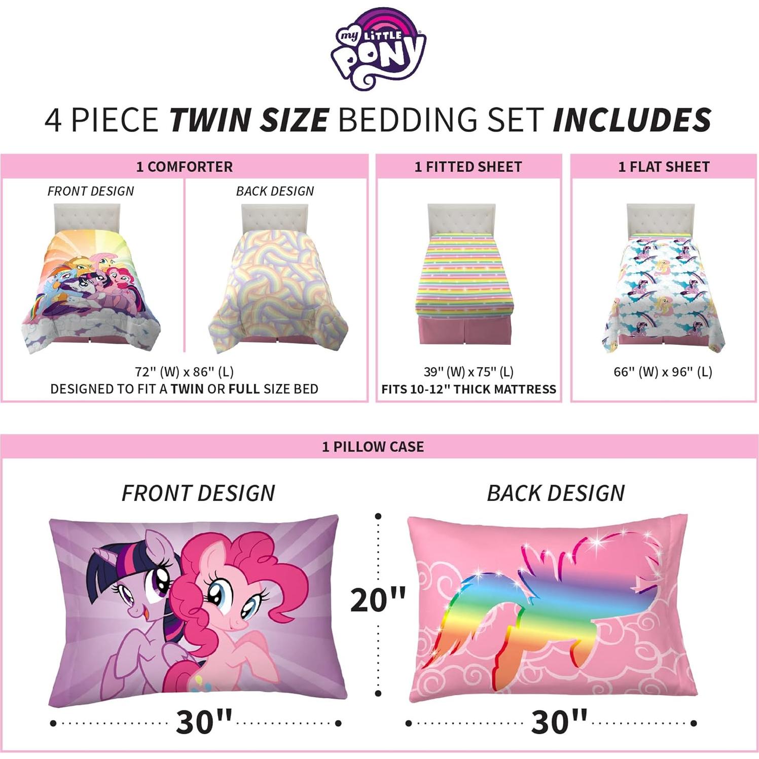 Conjunto Ropa de Cama Franco My Little Pony 4 Piezas