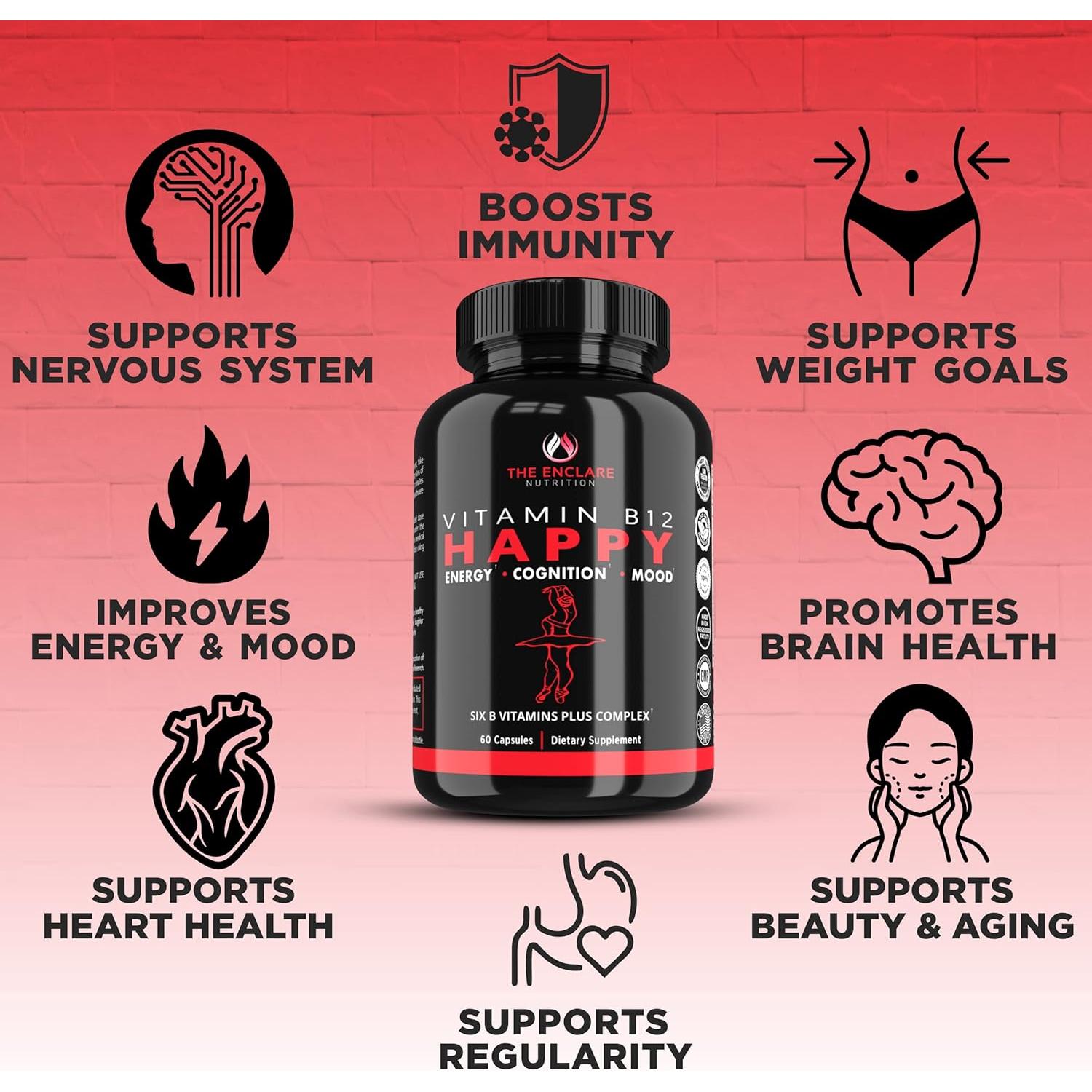 Complejo de Vitamina B12 Enclare - 2000 mcg, Energía y Salud