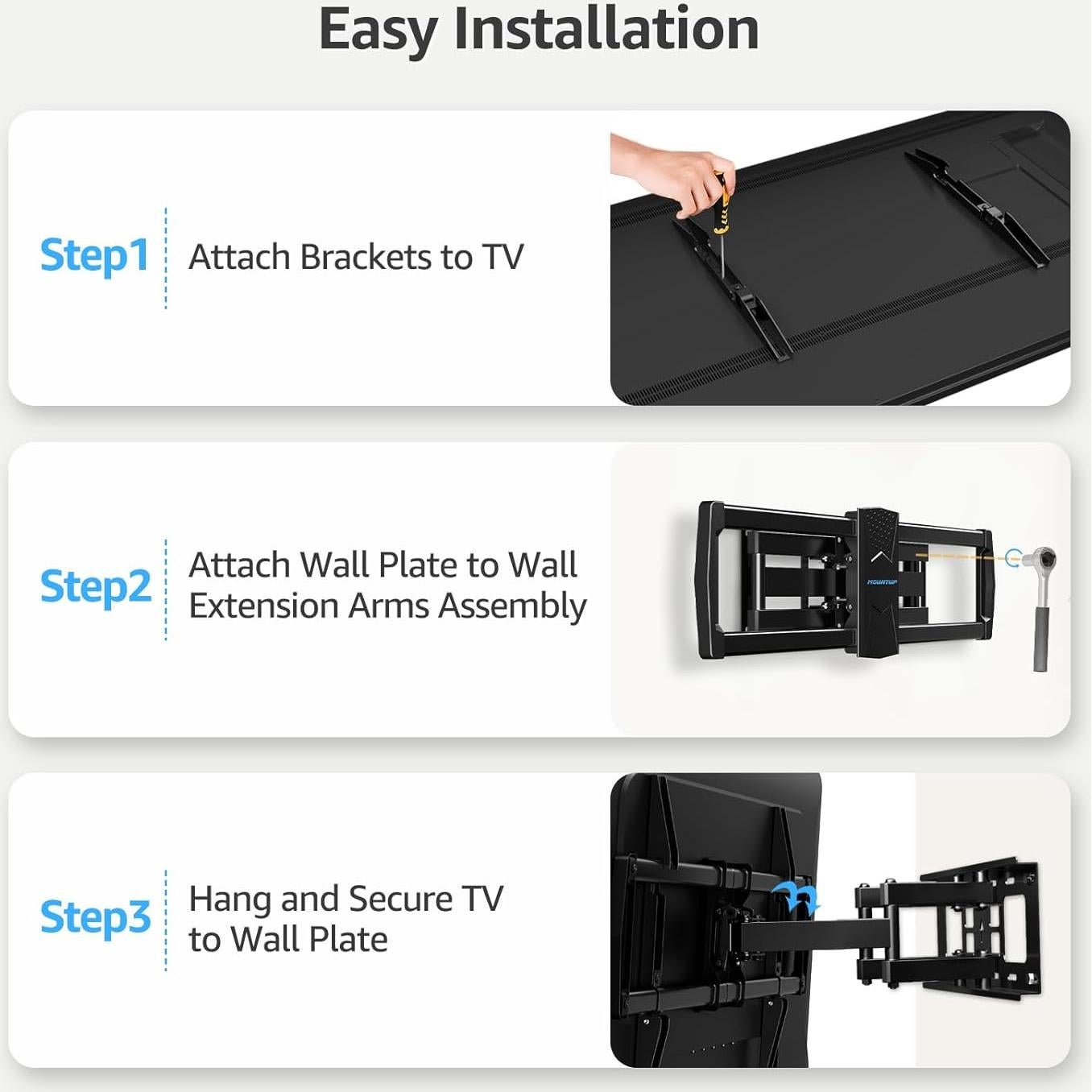 Soporte TV MOUNTUP 42-82" Articulado VESA 600x400mm