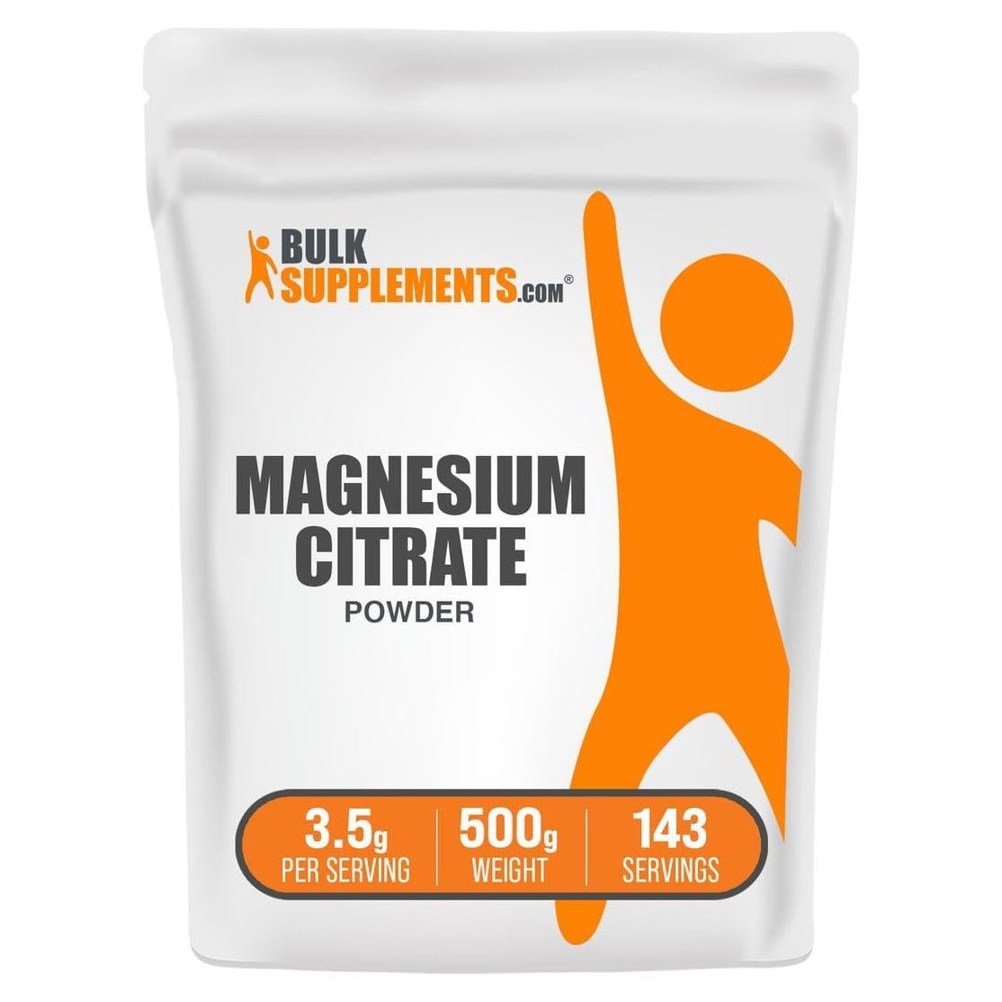 Polvo de Citrato de Magnesio BulkSupplements 500g - Suplemento Mineral