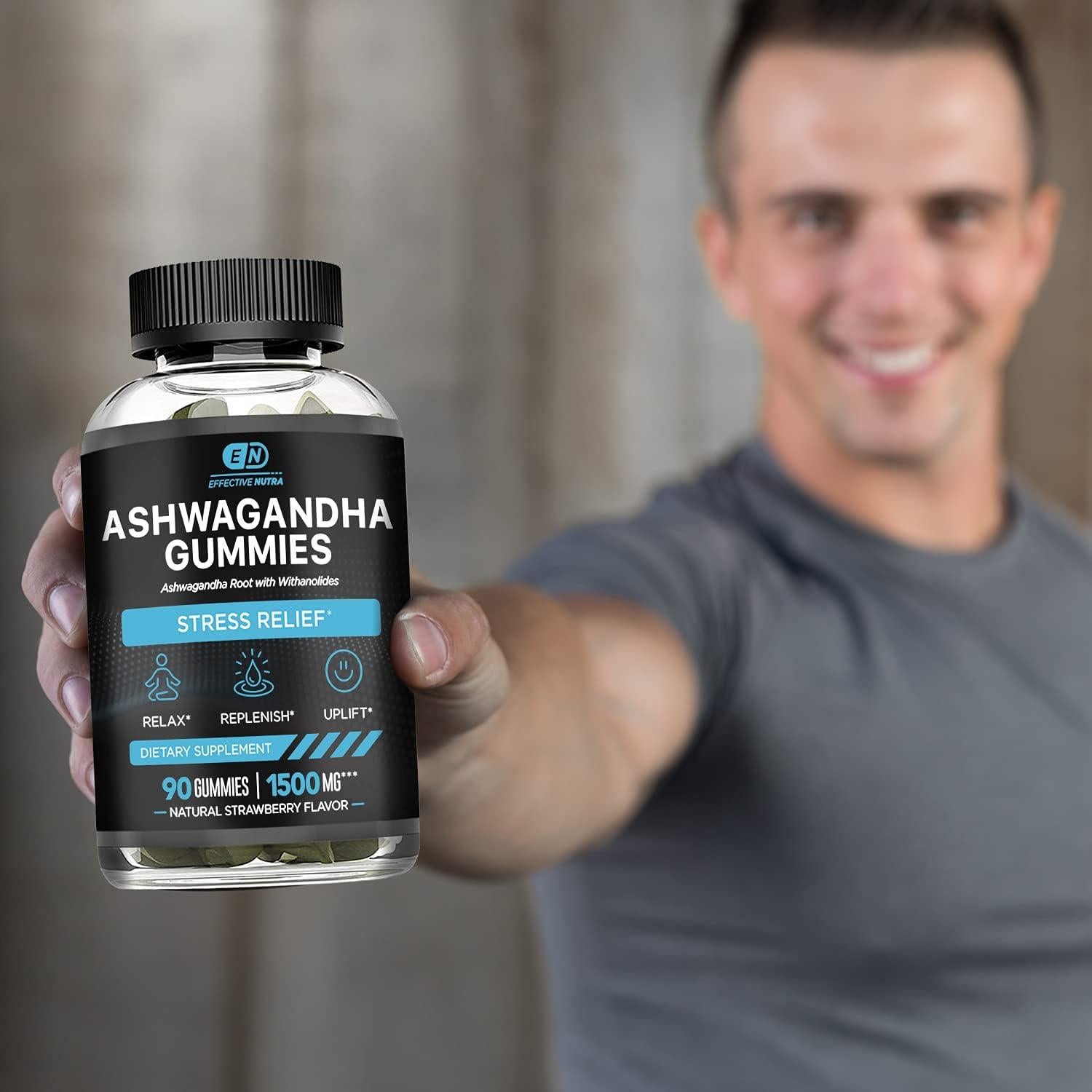 Gomitas de Ashwagandha 1500mg Effective Nutra 90ct Veganas