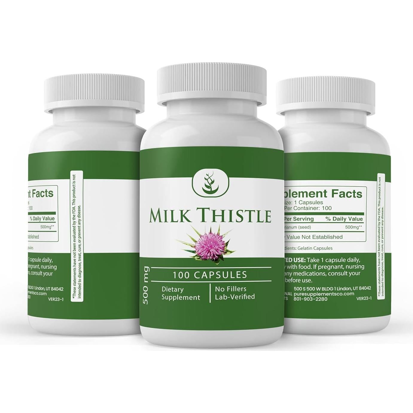 Cápsulas de Cardo Lechero Ingredientes Originales 100 Unidades
