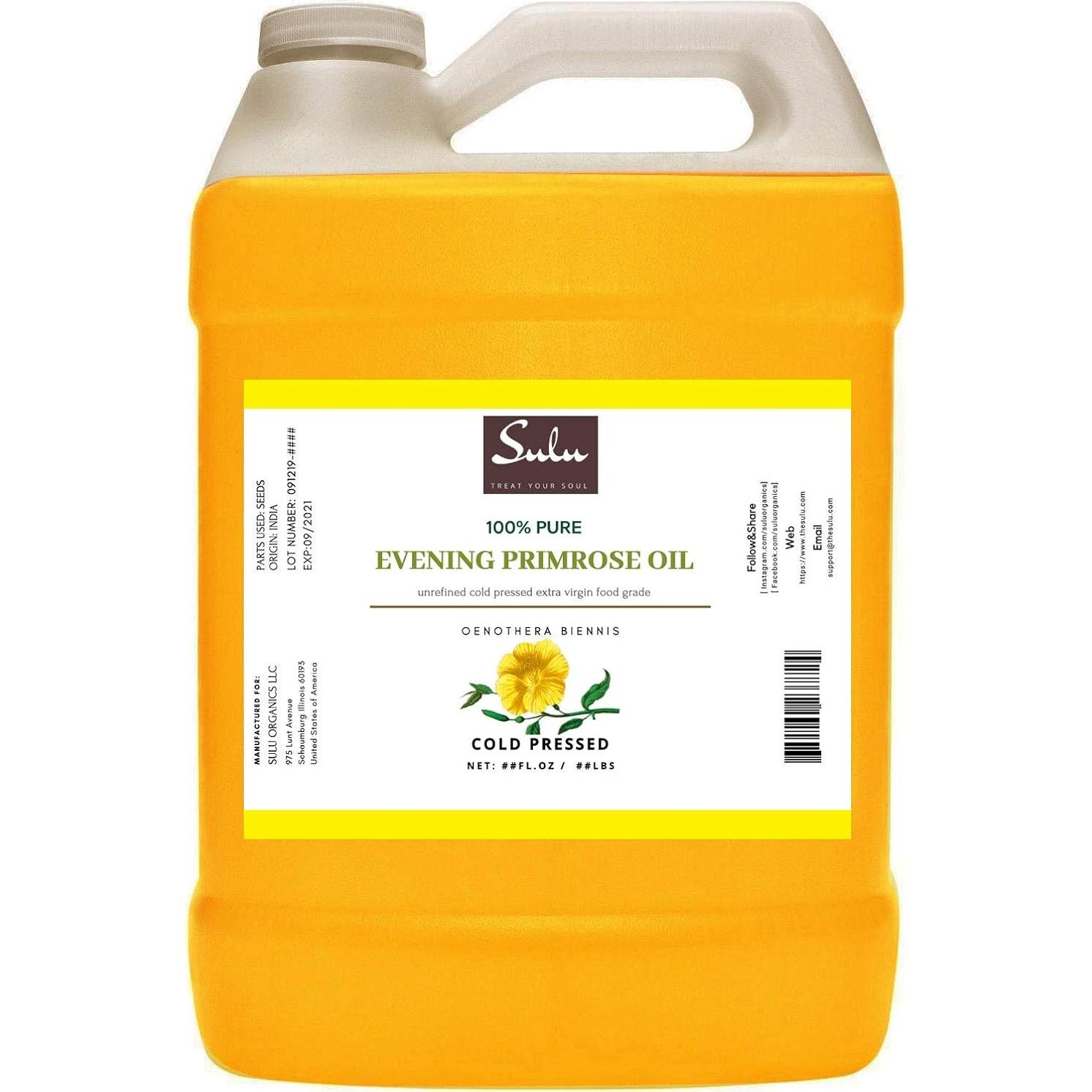 Aceite de Onagra Virgen Puro SULU ORGANICS 113.4 g Prensado en Frío