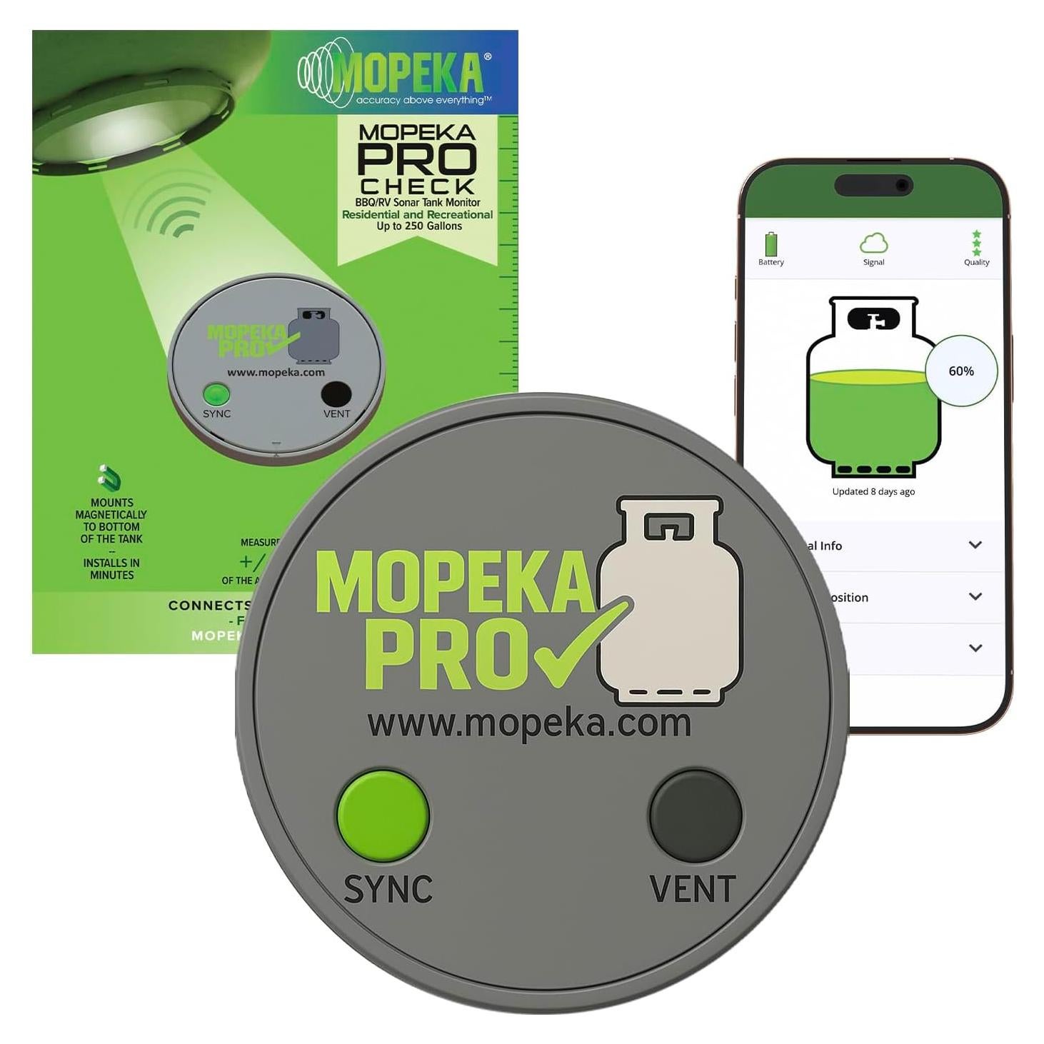 Sensor Inalámbrico de Nivel de Tanque de Propano Mopeka Pro