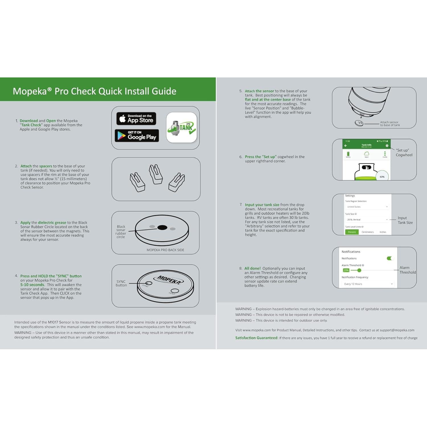 Sensor Inalámbrico de Nivel de Tanque de Propano Mopeka Pro
