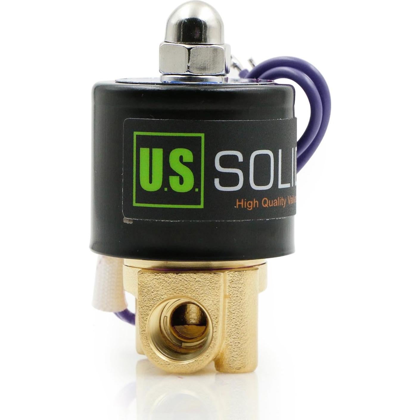 Válvula Solenoide Eléctrica U.S. Solid 1/4" Latón VITON 12VDC