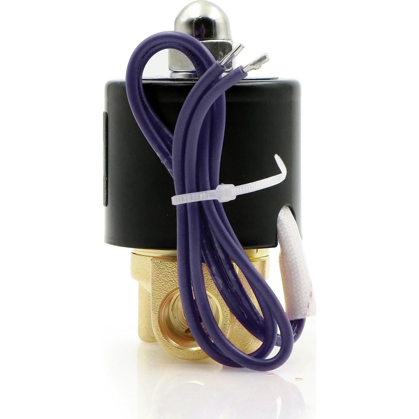 Válvula Solenoide Eléctrica U.S. Solid 1/4" Latón VITON 12VDC