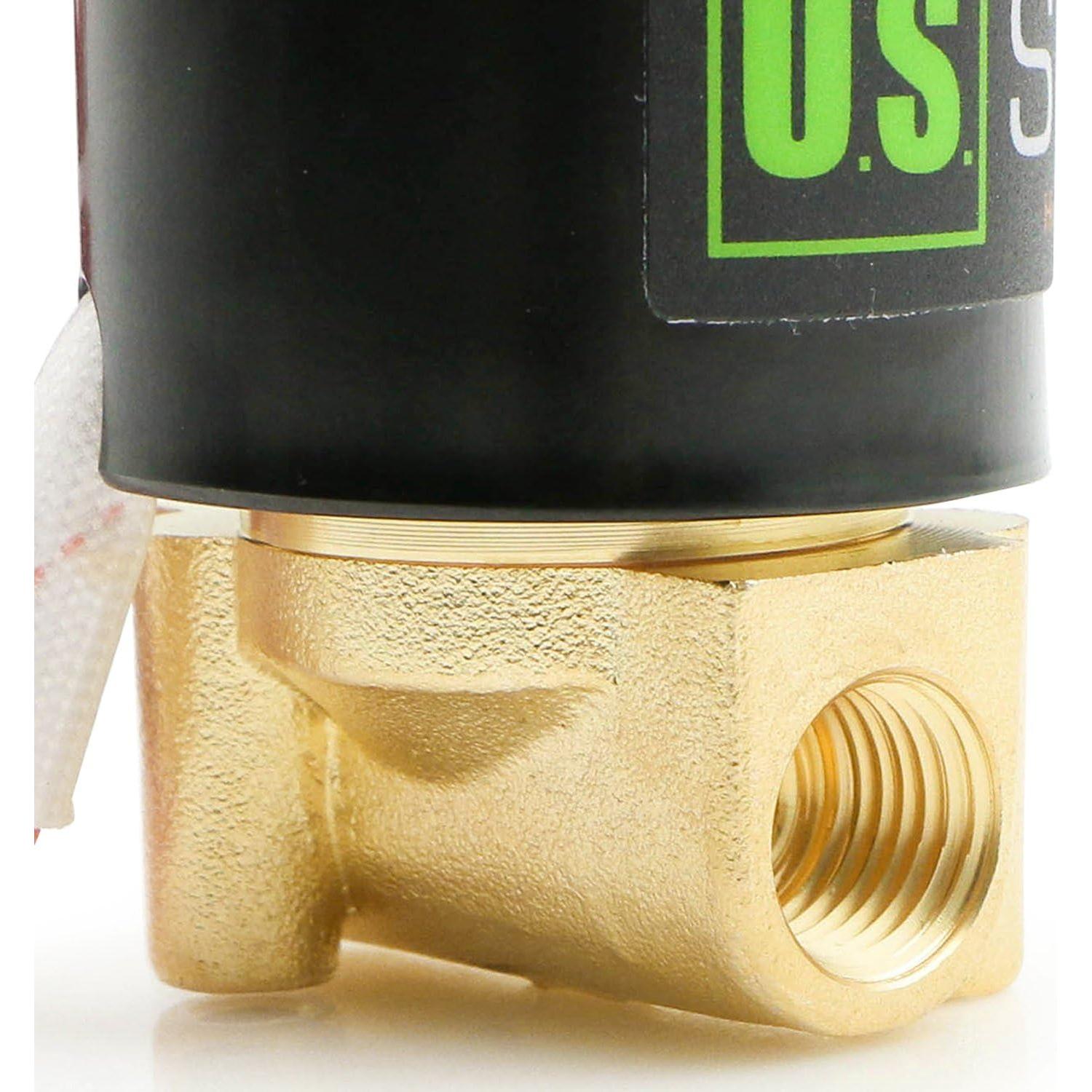 Válvula Solenoide Eléctrica U.S. Solid 1/4" Latón VITON 12VDC