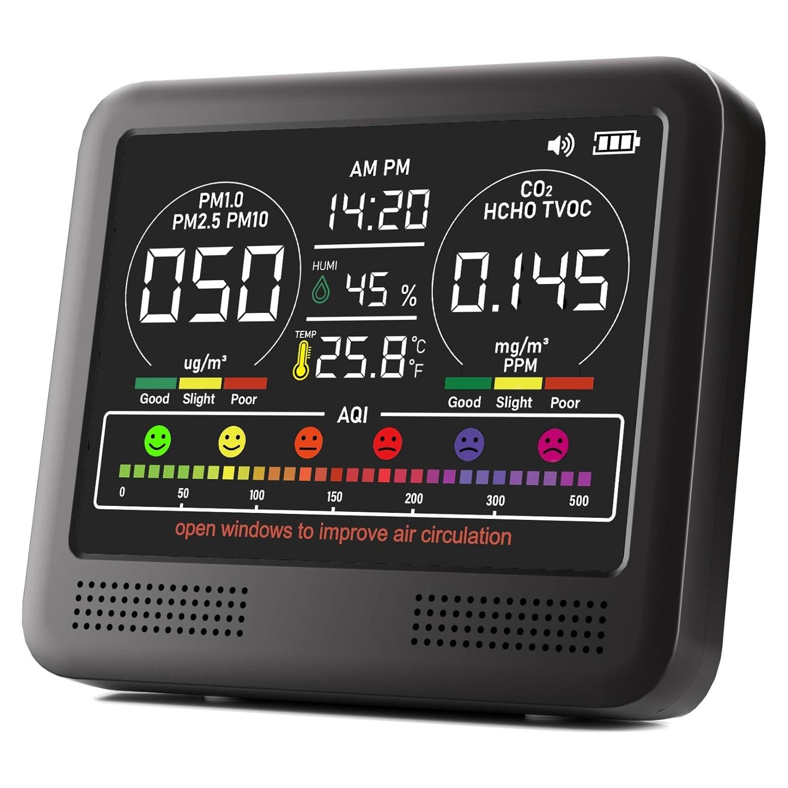 Monitor de Calidad del Aire SpeedBoost AK23 16-en-1 PM2.5 CO2