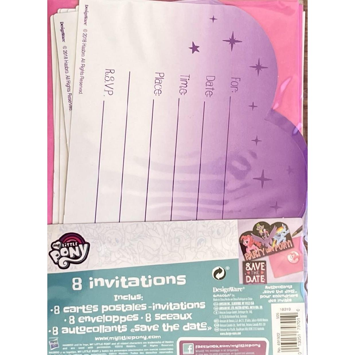 Invitaciones Postales Amscan Mis Pequeños Ponis 8 Unidades