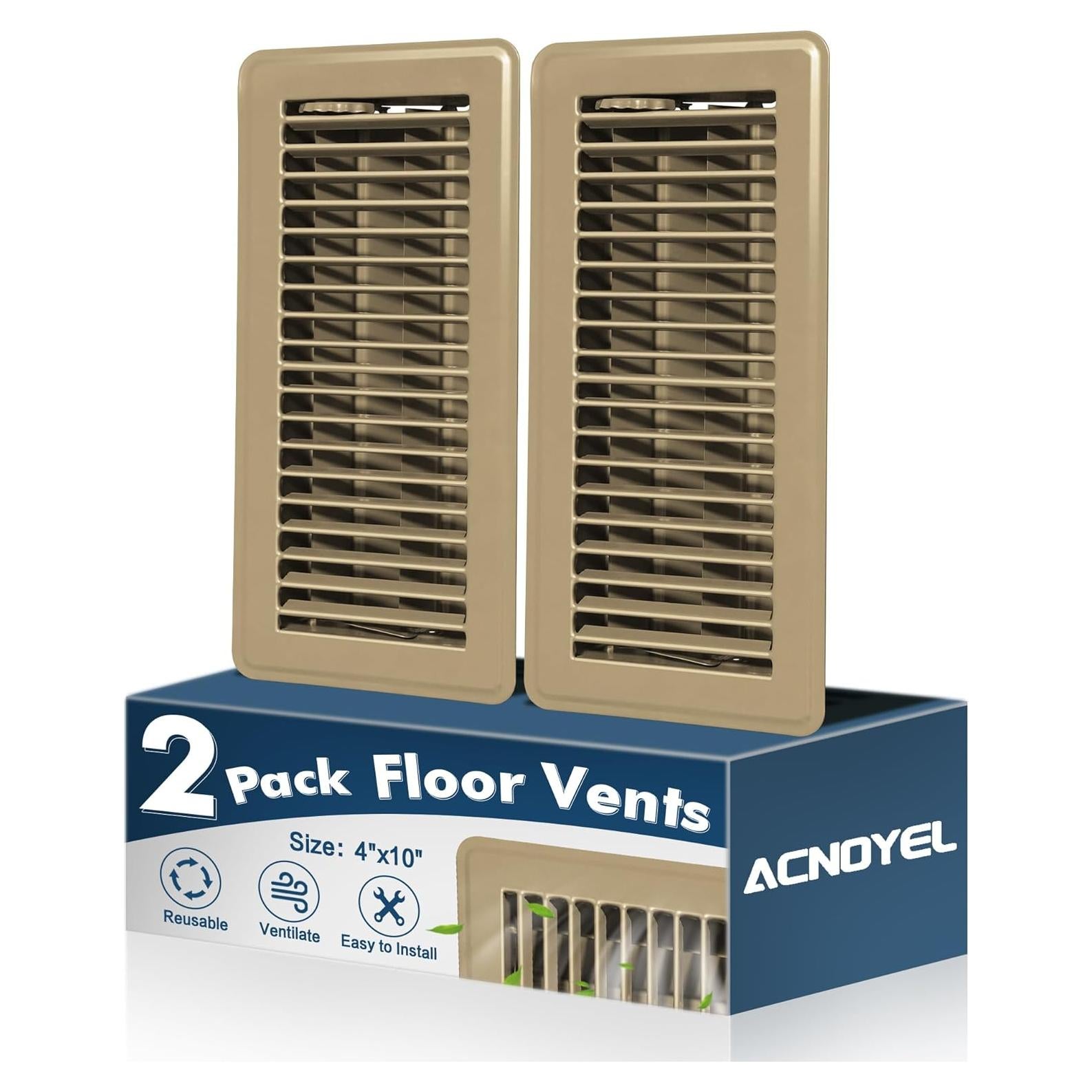Cubiertas de Ventilación de Piso ACNOYEL 4x10 cm Marrón - 2 Piezas