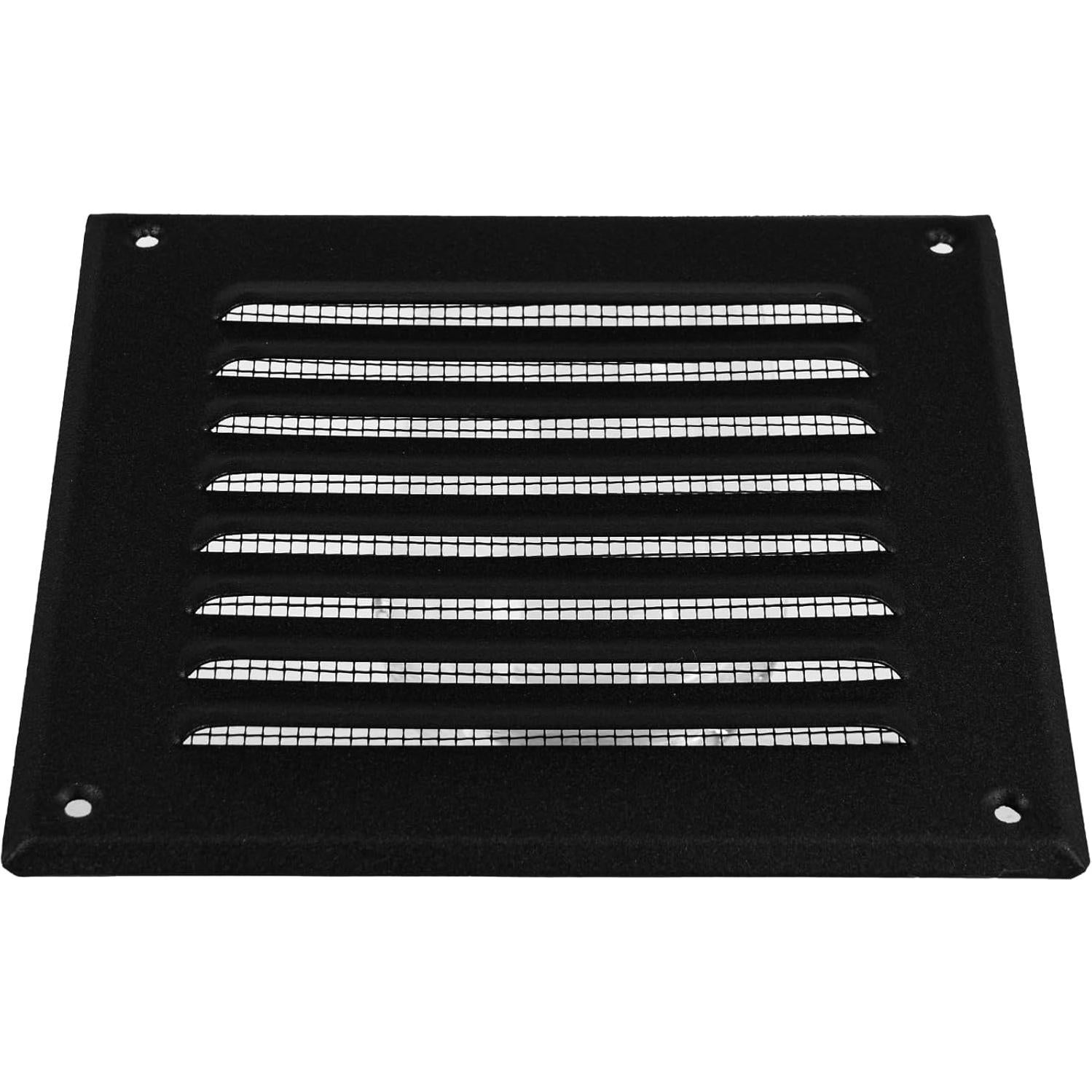 Rejilla de Ventilación Cuadrada 5x5" Acero Inoxidable Negro HVAC