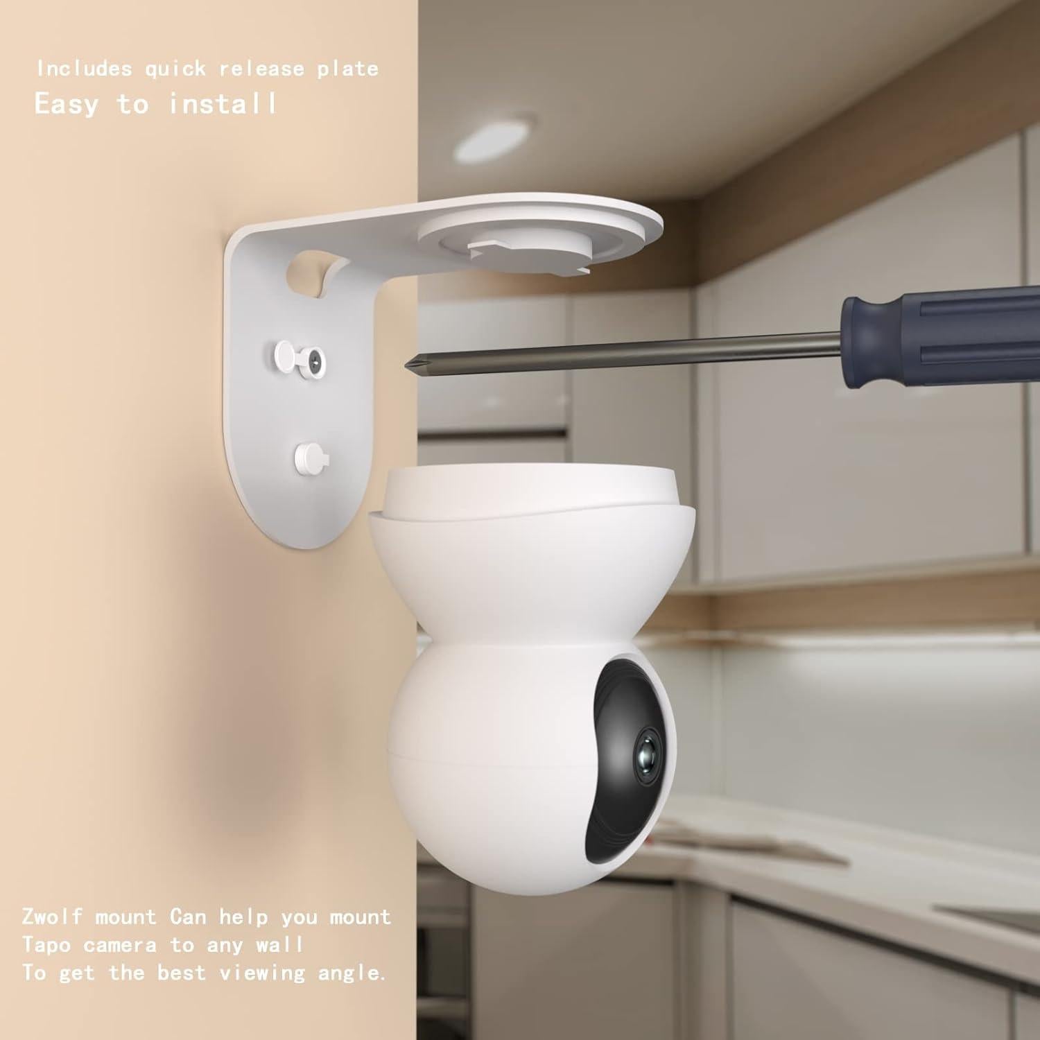 Soporte de Pared de Aluminio Zwolf para Cámara TP-Link Tapo C200/C210 - Paquete de 2