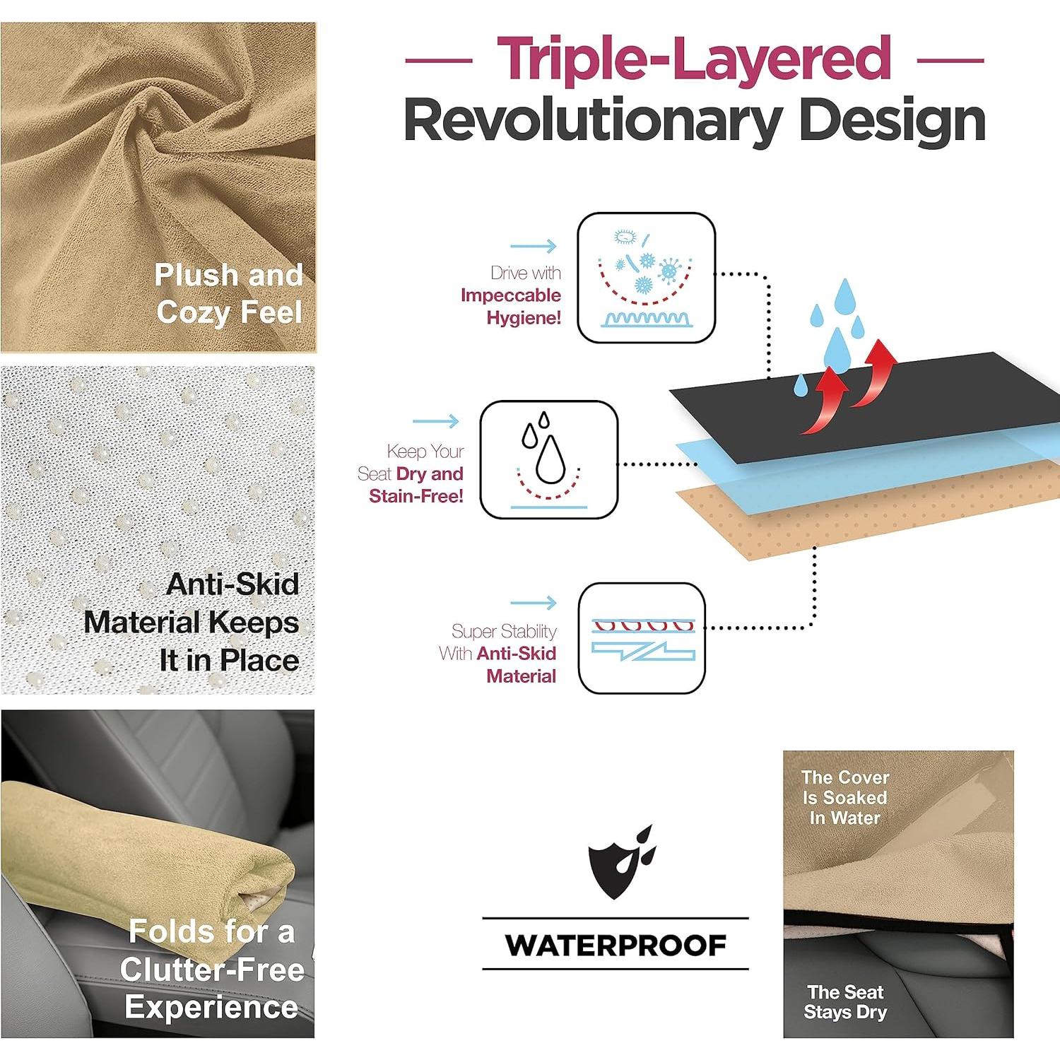 Cubierta de Asiento de Coche Lebogner Impermeable Beige