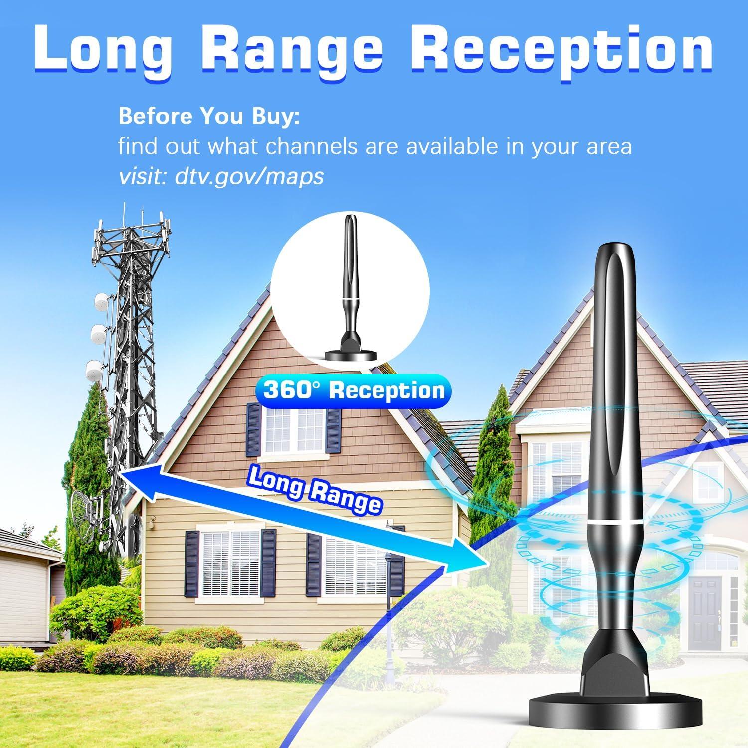 Antena Digital HD QGClearSO para TV Inteligente 4K 1080p