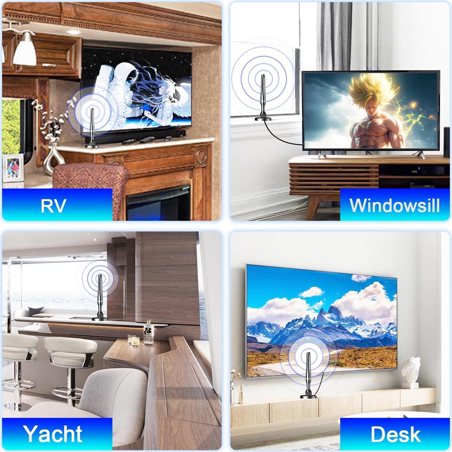 Antena Digital HD QGClearSO para TV Inteligente 4K 1080p