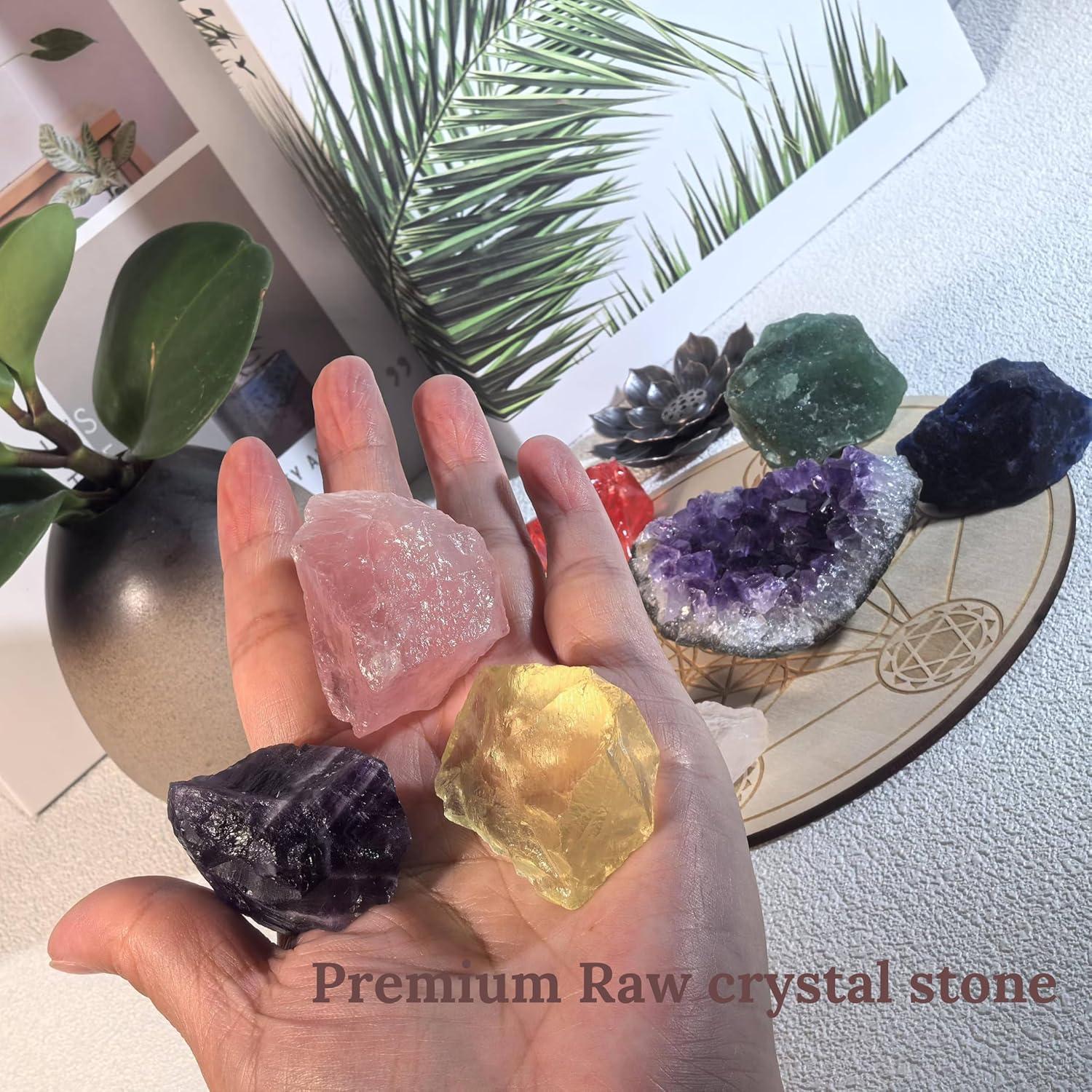 Juego de Cristales Sanadores Atminafays - 9 Piezas para Meditación