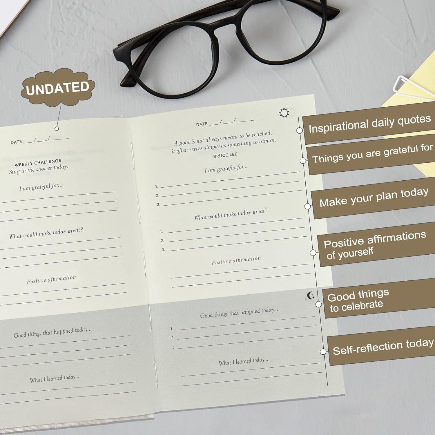 Diario de Gratitud HOTYGUAL Beige 12.7x20.3 cm Tapa Dura