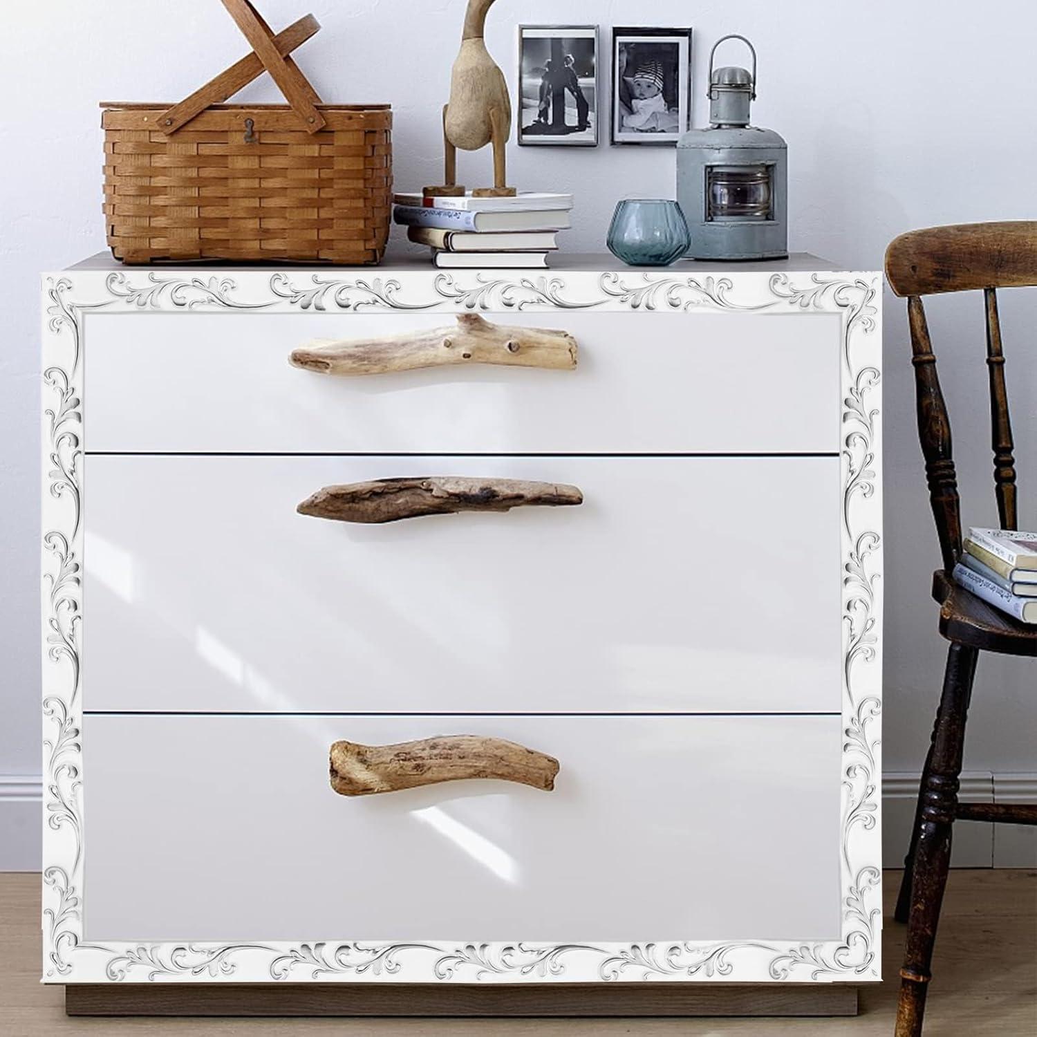 Moldura de Pared Autoadhesiva Duzzy 5 Metros PVC Blanco y Plata