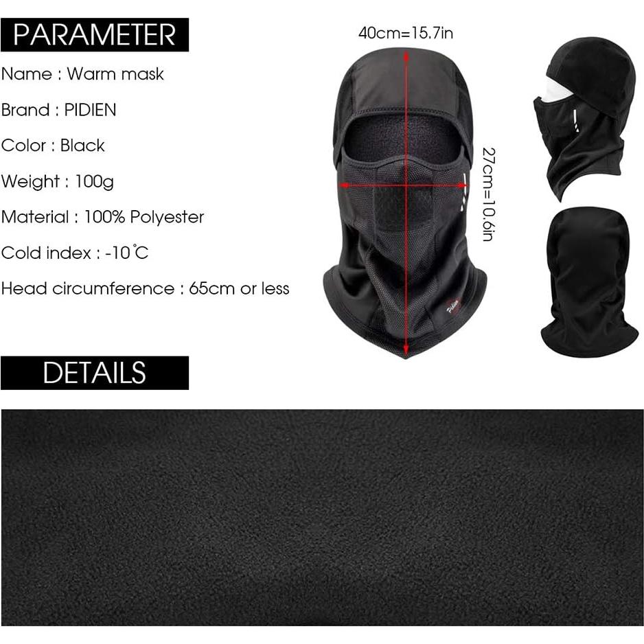 Máscara Balaclava Unisex Pidien - Cálida y Transpirable
