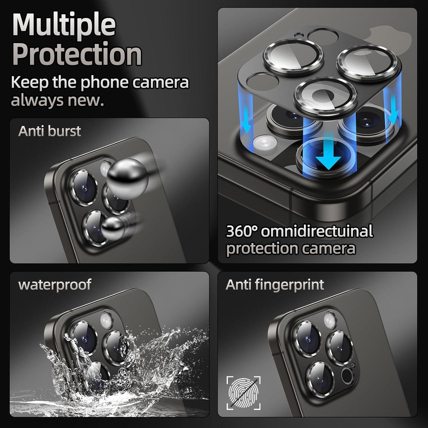 Protector de Lente de Cámara AFARER para iPhone 15 Pro/Max - Antirayaduras