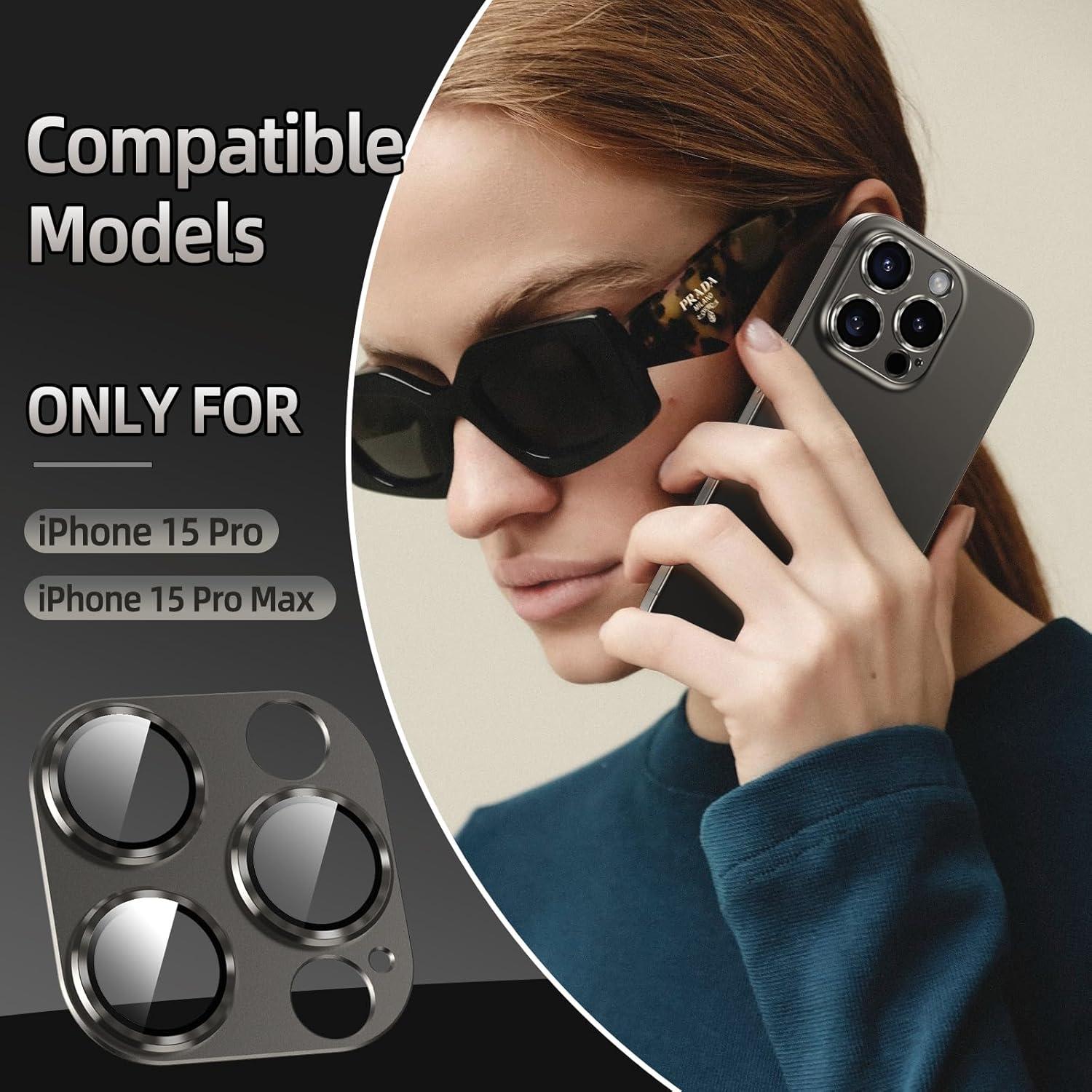 Protector de Lente de Cámara AFARER para iPhone 15 Pro/Max - Antirayaduras