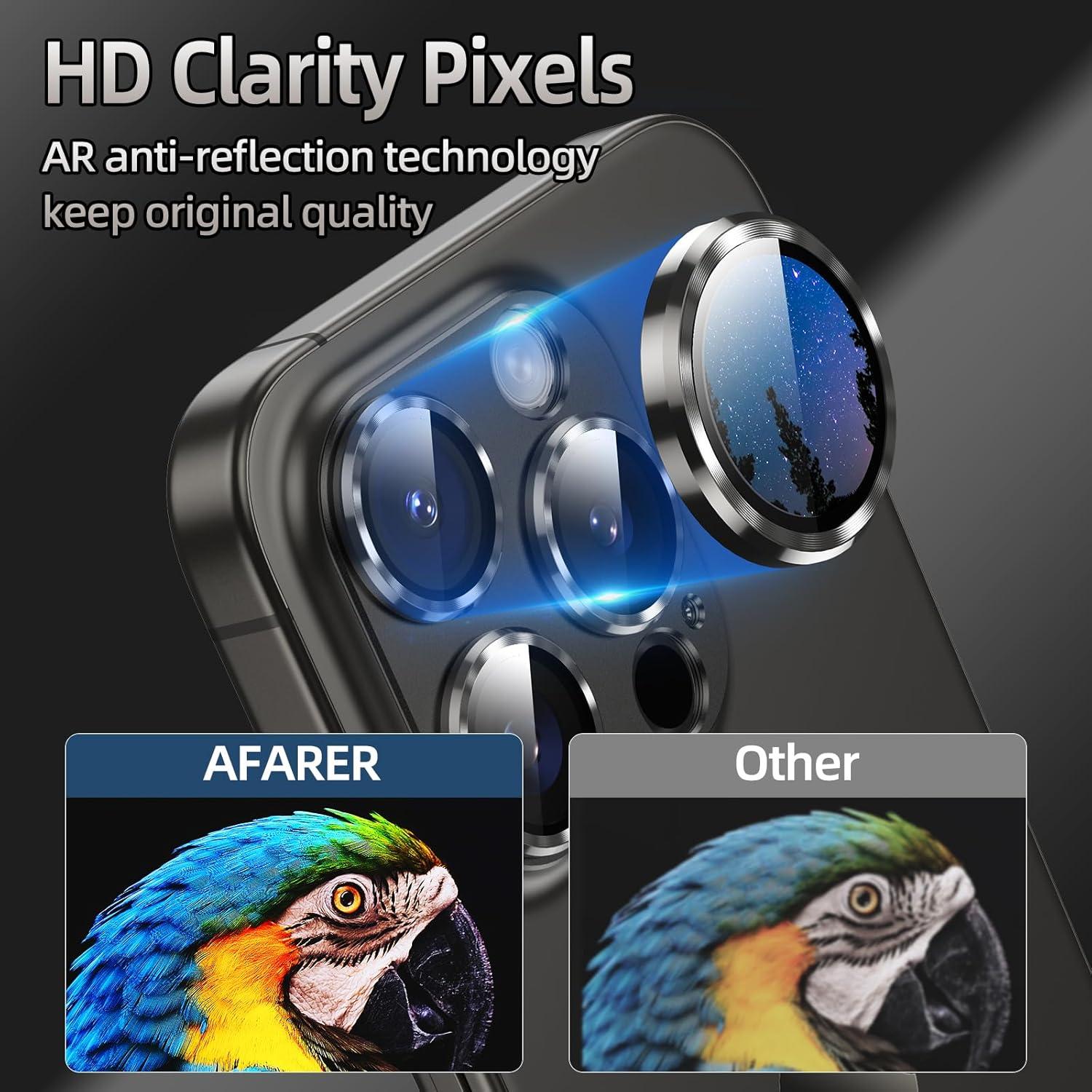 Protector de Lente de Cámara AFARER para iPhone 15 Pro/Max - Antirayaduras