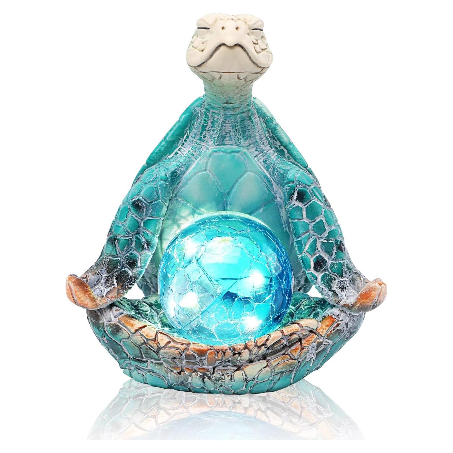 Estatua de Jardín Solar Tortuga Marina Azul JJALIGHTS 16 cm