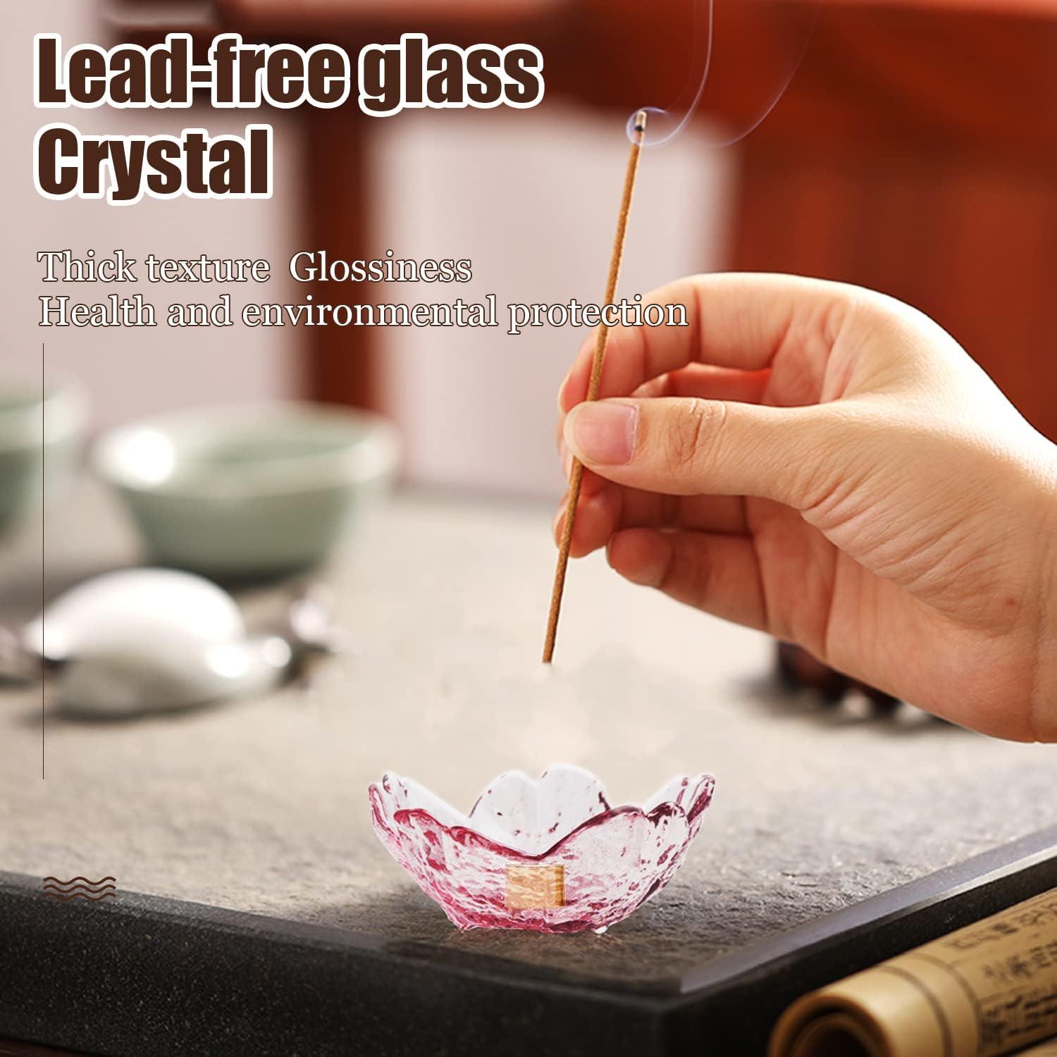 Soporte de Incienso Ziyue de Vidrio Flor de Cerezo 9 Agujeros