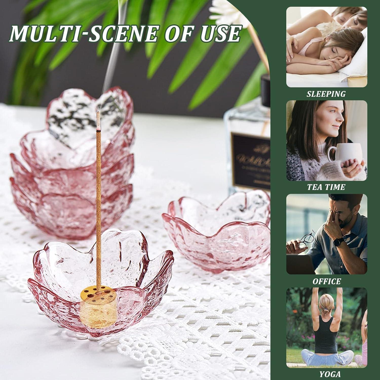 Soporte de Incienso Ziyue de Vidrio Flor de Cerezo 9 Agujeros